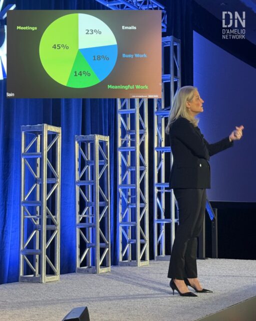 MEANINGLESS ACTIVITY HIJACKS 86% OF PEOPLE’S DAYS. 86!!!!!! 

Lisa Bodell cited that stat from Bain Consulting in her talk to RTX in Hartford, CT yesterday. Then, for the next hour, Lisa outlined how to simplify and have more impact at work. People were furiously taking notes and gave her glowing praise at the end of the session. Amazing job, Lisa. And thank you Monica Abangan of @wsbexperience for arranging this great opportunity.