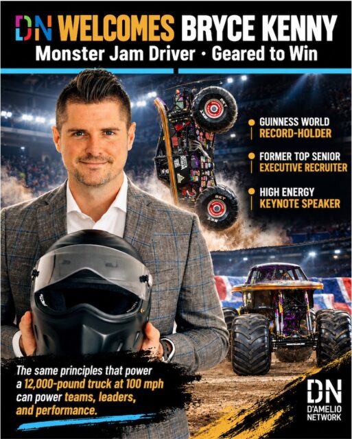 🔥 WELCOME TO DN, BRYCE KENNY!

From a successful executive recruiting career to becoming one of Monster Jam’s most recognizable personalities, Bryce knows how to make a MONSTROUS IMPACT!

🏁 A Guinness World Record-holding driver and high-energy keynote speaker, Bryce blends his corporate savvy with lessons from the track to inspire audiences to shift into their next gear, embrace change, and gain traction in a world that won’t slow down.

#BryceKenny #MonsterJam #KeynoteSpeaker #HighEnergyKeynote @warriorbryce